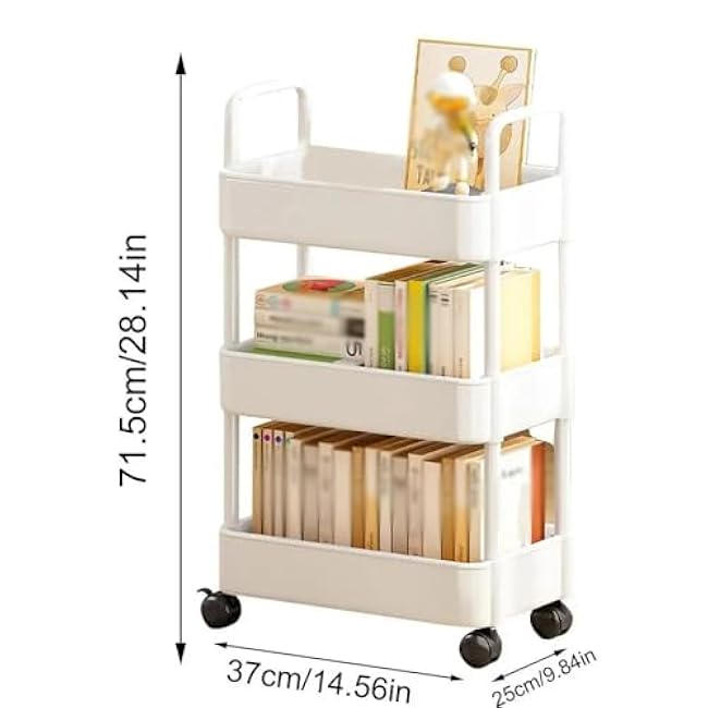 3 Tier Rolling Trolley Multi-Storey Cart Storage Shelf Movable Gap Storage Rack Kitchen Bathroom Slide Organizer(Black)-6mCxydq1