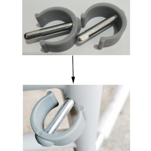 DeaHea 4 Pack Folding Walker C Type Clips Replacement Rolling Walker Tube Pin Lock Bracket Parts for Folding Walkers with Wheels Surgery Recovery Aid Walking Cane Chair Stand Assist Aid OD 1\'\' Pipe