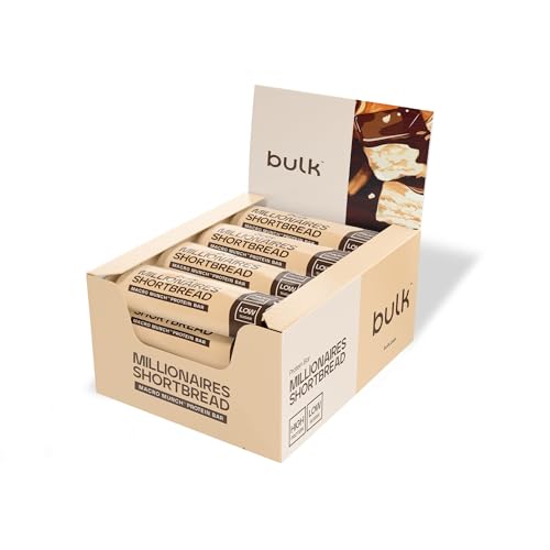 Bulk Macro Munch Barrita Proteica | Magnificent Millionaires Shortbread | 12 x 62g | 20g de proteína por barrita | Baja en azúcar | Alta en fibra | Triple capa | óptimo para llevar