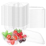 FMOACEN 40 Pcs Bento Snack Containers, Fruits Snack box Containers, 4 Compartment Meal Prep Containers with Lids Divided Food Storage Box for Food Storage School Office Work Travel (6.3 x 6.3 x 2.4)