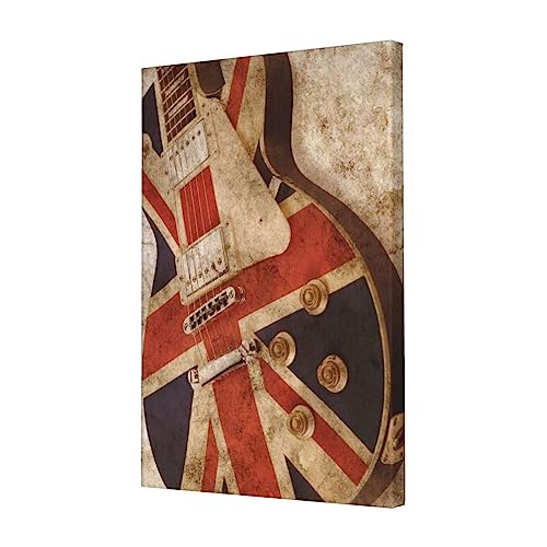 Toile guitare drapeau britannique pour habiller un mur vide de salon ou chambre