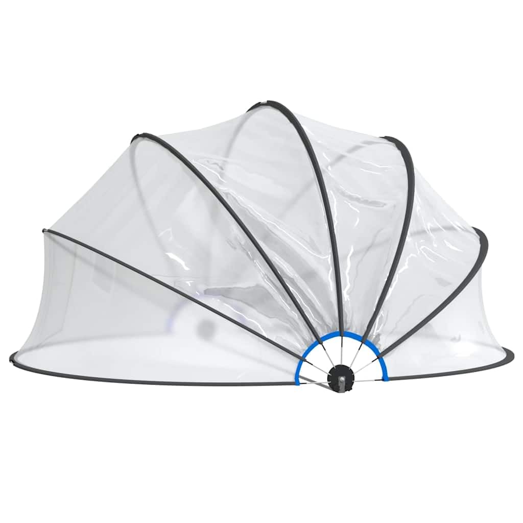 Cupola rotonda trasparente per piscina, 406 x 203 cm, in PVC con protezione solare UPF 30, struttura in fibra di vetro e ritenzione del calore per un riscaldamento più rapido dell'acqua, picchetti