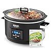 New launch kooc 85 quart programmable slow cooker larger than 8 quart more practical than 10 quart with digital countdown timer free liners included for easy clean up black oval  urban country home decor