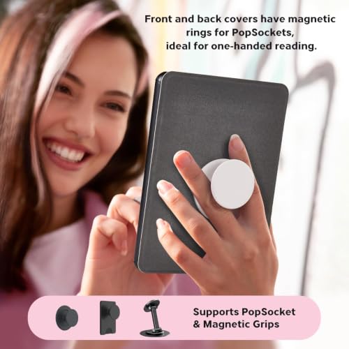 Image of CoBak Magnetic Case for 6 inch E-Book Reader | Compatible with PopSockets /UGREEN /Anker Magnetic Grip and Stand, Auto Sleep and Wake, Pink Pounce
