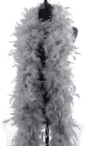 Fukang Feather Turkey Chandelle Feather Boa 72'' 100 Gram (Cool Grey)