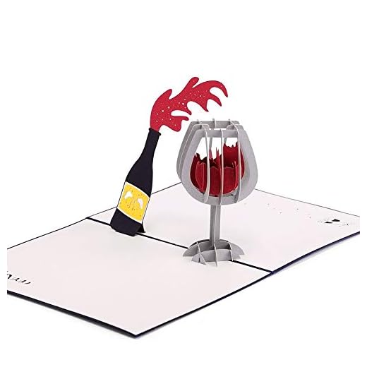 Papper Spiritz Cheers Wine 3D pop up födelsedag årsdag gratulationskort grattis examen pop up fars dag födelsedagskort