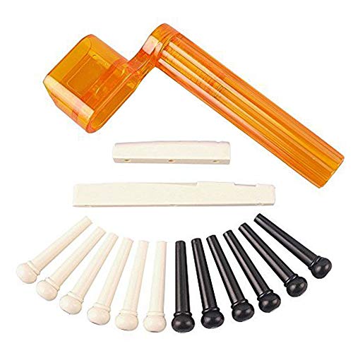 Occitop Akustikgitarre Tint Brücke Pin + String Winder + Sattel Set musikalische Teil