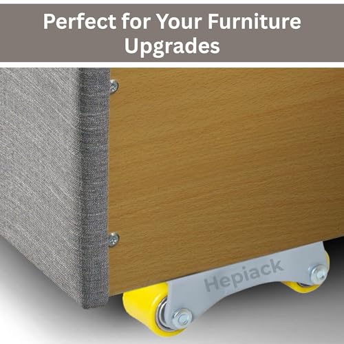 Image of Heavy Single Wheel Fixed Furniture Castor Wheels with Bearing, Flat Roller Wheels for Drawer, Sofa, Bed & Table, 350-450 kg Load Capacity (35mm, Set of 4)