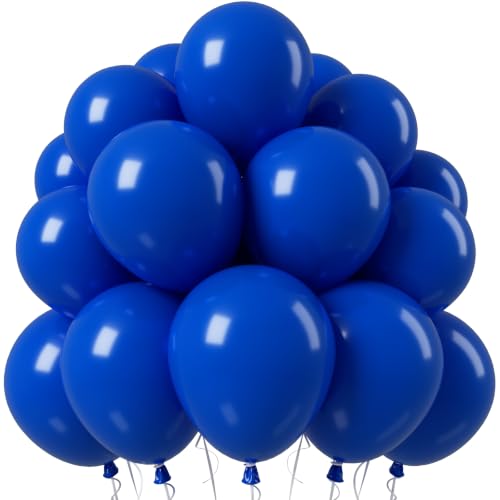 Image of Jobkoo Blue Balloons 12 Inch, 50Pcs Dark Royal Blue Latex Balloon