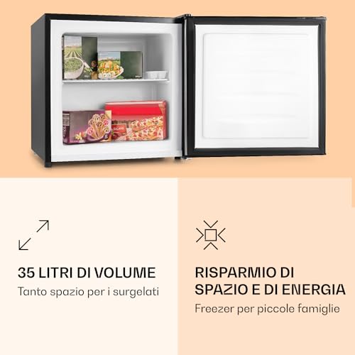 Klarstein Congelatore Piccolo A Cassetti Ad Alta Efficienza Energetica, Mini Congelatore Piccolo Da Camera E Ufficio, Mini Congelatore Freezer Piccolo Con Vassoio Per Ghiaccio, Mini Freezer, 35L - 3