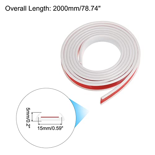 Image of uxcell U Shape Furniture Edge Banding, 2M Self Adhesive Flexible Edging Trim, 5x15mm TPE Edge Guards for Cabinets Furniture Repair Restoration, White