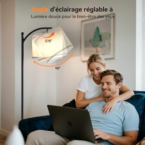 Lampadaire salon moderne 160cm intensité variable télécommande