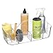 mDesign Plastic Portable Storage Organizer Caddy Tote, Divided Bin, Handle for Bathroom, Kitchen Laundry/Utility Closet - Holds Cleaning Supplies, Window Cleaner, Dust Cloths - Large - Clear