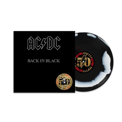 Album Art for Back In Black: 50th Anniversary - Black & White Marble Colored Vinyl by AC/DC