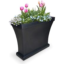 Mayne Bordeaux Trough Planter - Black - 40in x 15in x 32in - Polyethylene Planter - Soil Capacity 17.5 gallons 8890-B