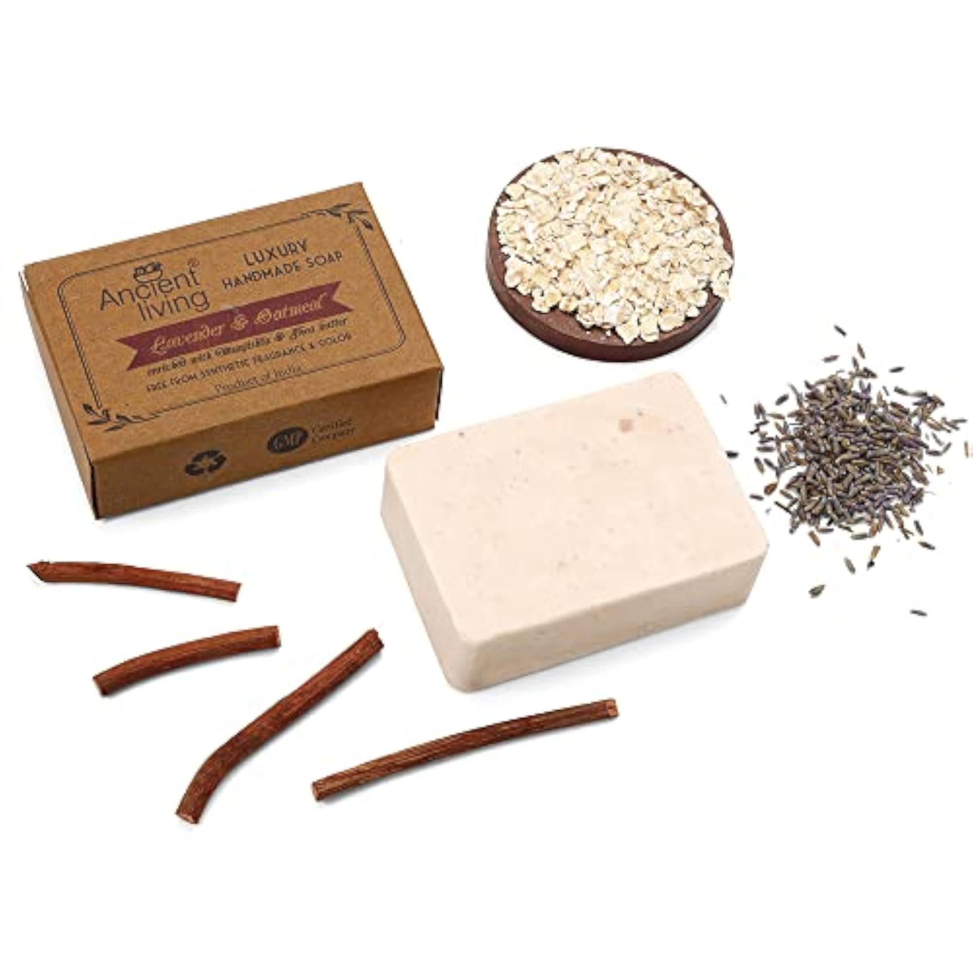 Lavender & Oatmeal Luxury Handmade Soap, 100g, Set of 2