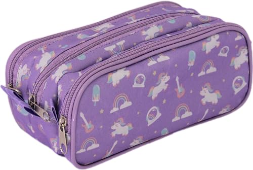 Estojo Infantil Feminino Triplo Ls Bolsas Poneis