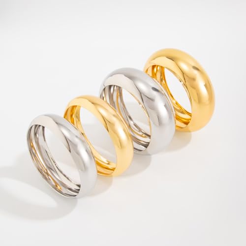 Chunky Gold Bangles Bracelets for Women Trendy Silver Stack Bracelet Minimalist Wide Bangle Jewelry4