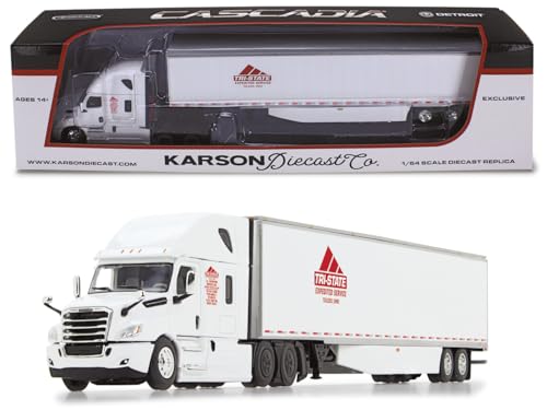 Karson Diecast Co 2018 Freightliner Cascadia High-Roof Sleeper w/ 53' Utility Trailer (Tri-State Expedited) Diecast 1:64 Scale Model -  First Gear, 60-1508
