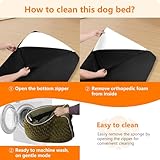HMTOPE Orthopädisches Hundebett, Hundematte im Doppelstock-Design, Waschbar Hundekissen, Abnehmbar Hundekorb, 120 cm für Große Hunde, Olivgrün