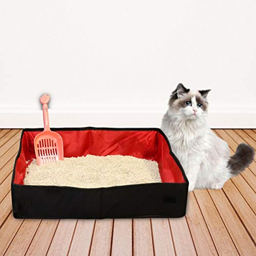 Caixa de areia dobrável para gato POPETPOP à prova d 'água, lavável, portátil, para viagem, para ga