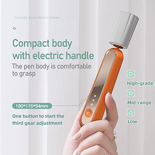 Ororow Makeup Brush Cleaner And Dryer Machine Deep Clean Fast Dry,Usb Rechargeable Automatic Cosmetic Brushes Cleaner Machine With Flodable Silicone Cup For All Size Brushes (Orange), 1.0 Count #TOP5