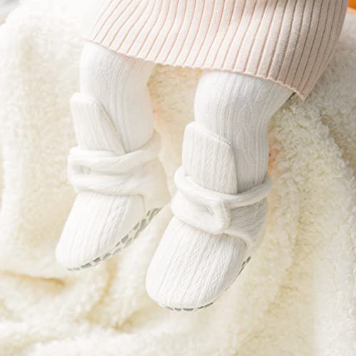 CENCIRILY Baby Unisex Booties Warm Fleece Winter Stay On Infant Slipper Socks Boys Girls Soft Non Slip Sole Newborn First Walkers Ankle Crib Shoes3