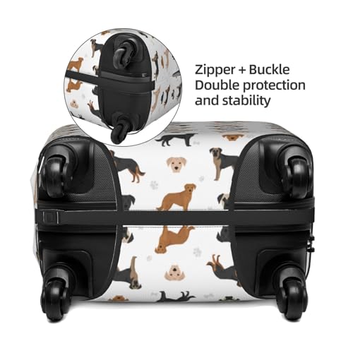 Labrador Retriever Dog Print Luggage Cover For Suitcase,Washable Elastic Travel Suitcase Protector With Zipper Closure And Bottom Buckle – Fits 18-32" Luggage-Small2