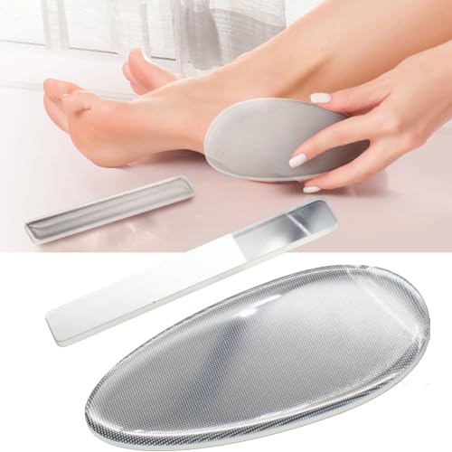 Vilbocr 2Pcs Glass Foot File Callus Remover for Feet - Say Goodbye to Rough Feet, Work Well in Wet and Dry Conditions, High-Tech Nano-Glass Material