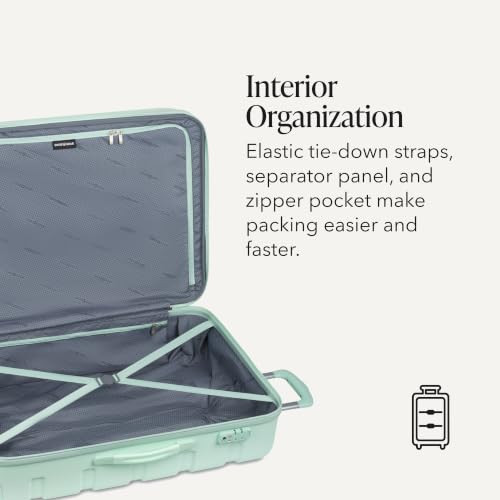 Image of SwissGear 7366 Signature Hardside Expandable Luggage with Spinner Wheels, TSA Lock, Clearly Aqua, Checked-Large 27-Inch
