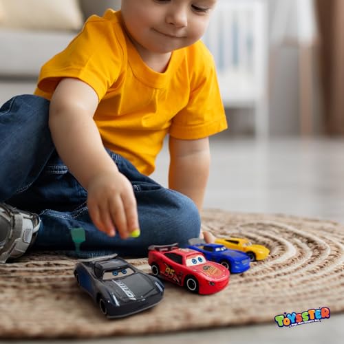 Image of Mini Metal Die Cast Car Toy Play Set of 6 Free Wheel High Speed Unbreakable Small Racing Movie Vehicle Car for Exciting Playtime Adventures for Kid Multicolour
