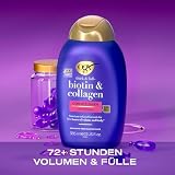 OGX Biotin & Collagen Conditioner (385 ml), reichhaltige Haarspülung für 72h+ Volumen & Fülle mit Biotin & Kollagen, Haarpflege Volumen Spülung für feines & dünnes Haar mit LipiPro Shield Technologie
