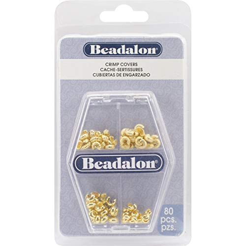 Beadalon Crimp Covers Variety Pack 80/Pkg-Gold Plated