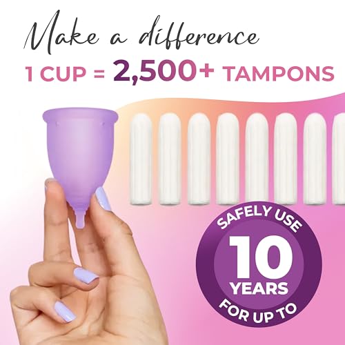 Image of Dutchess Large Menstrual Period Cups for Women + Storage Pouch, Pack of 2 Pink & Purple Soft Medical-Grade Silicone Reusable Feminine Care Tampon & Pad Alternative, Easy to Clean - Camping, Sports