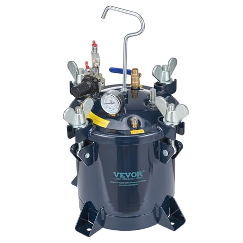 VEVOR Spray Paint Pressure Pot Tank, 10L/2.5gal 70PSI Max Air Paint Pressure Pot, with Metal Rack and Leak Repair Sealant, for Spray Painting and Resin Crafting, Industry Home Decor Automotive by VEVOR - Image 4