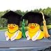 CoFuBcad Graduation Duck Car Dashboard Decoration, Rubber Duck Car Ornament with Mini Graduation Hat Sash Necklace Glasses (2 Inch,H11)