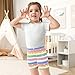 Sletend Rainbow Star Girls’ Comfy Lined Shorts Lightweight & Skin-Friendly Cotton for All-Day Comfort Ideal for Travel Beach or Home Lounging Toddler Sizes