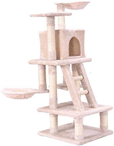 Tangkula Cat Tree Multi-Level Cat Tower Furniture Kitten Activity Tower Condo with Perches, Basket & Scratching Posts Rope Activity…