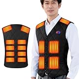 [Czlyxo] 電熱ベスト 加熱ベスト 【16箇所発熱 前後独立スイッチ】 ヒーター 日本製繊維ヒーター 加熱服 USB/DC給電 電熱ジャケット 前後独立スイッチ メンズ レディース 加熱服 3段階温度調整 伸縮性 速暖 保温 丸洗い (JP, アルファベット, L, ブラック（本体のみ）)