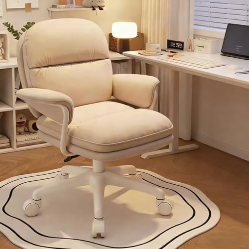 HJYXXSR Silla para Ordenador de Piel sintética, Altura Ajustable, con reposabrazos Acolchados, giratoria, Adecuada para el hogar y el vestidor Khaki