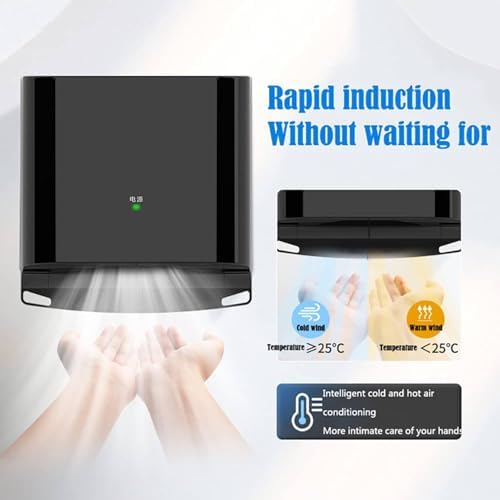 High-Speed Automatic Induction Hand Dryer 1250W - Energy-Saving Touch-Free Wall-Mounted Dryer for Commercial Toilets & Washrooms - Premium Gold Finish