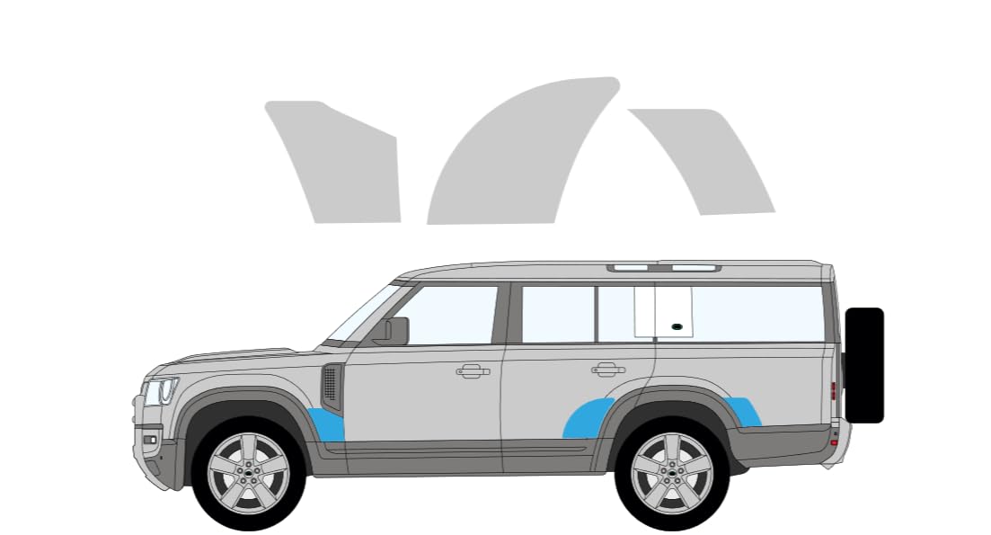 Zestaw folii ochronnej PPF z łukiem tylnego łuku kamiennego - pasuje do Land Rover Defender 130 2020 i nowsze1