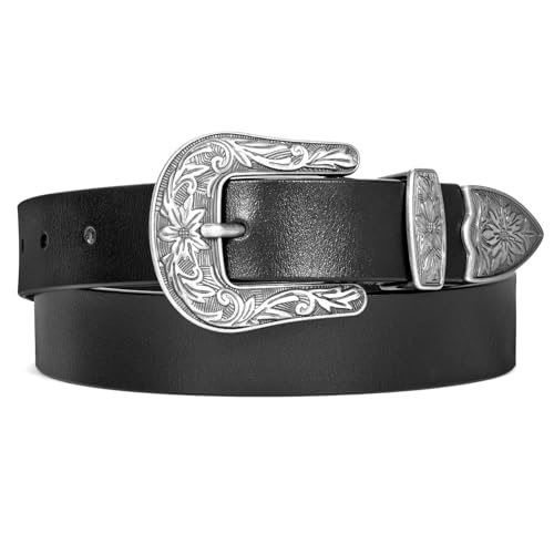 Xzqtive PT-39923 Women Western Leather Belt Vintage Country Belts cover