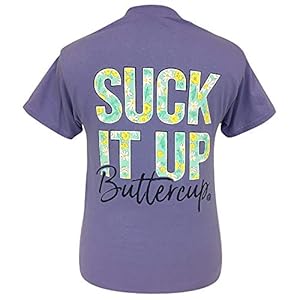 Girlie Girl Originals Suck It Up Buttercup Violet Short Sleeve T-Shirt (X-Large)