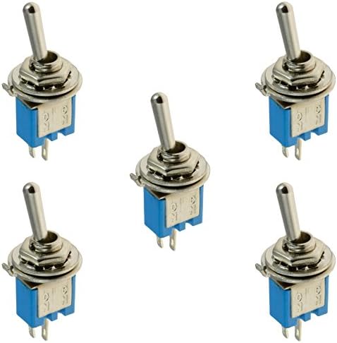On/Off On/On Sub-Mini Toggle Switch Miniature SPST Hobby Model Railway 2-Pin 3-Pin (On/Off, Qty: 5)
