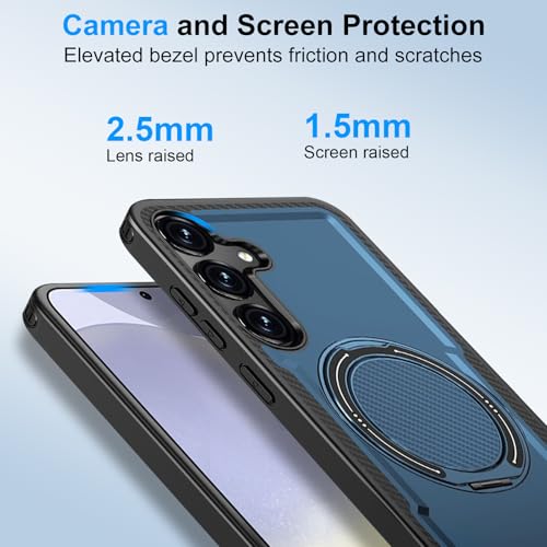 Coque Samsung S24 Plus MagSafe avec support béquille et anneau bleu robuste - 5