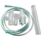 Oxygen Nebulizer Kit, Nebulizer Kit with Tubing Mouthpiece Tee Connector for Oxygen Therapy, Easy Install for Home & Travel Use