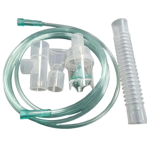 Oxygen Nebulizer Kit, Nebulizer Kit with Tubing Mouthpiece Tee Connector for Oxygen Therapy, Easy Install for Home & Travel Use