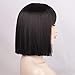 ENTRANCED STYLES Black Bob Wig with Bangs, Short Black Wig for Women Straight Bob Wigs Heat Resistant Synthetic wig Mia Wallace Cleopatra Cospaly Daily Party Use 12”