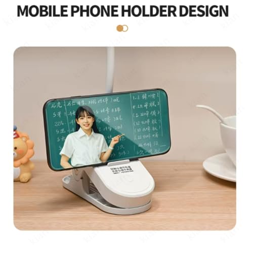 Image of Kian 3-in-1 LED Desk Lamp with Pen & Phone Holder - USB Rechargeable Study Lamp with Touch Sensor, 3 Light Modes, Eye Protection & Warm White, Office & Home(Pack of 1) (Lamp 4)